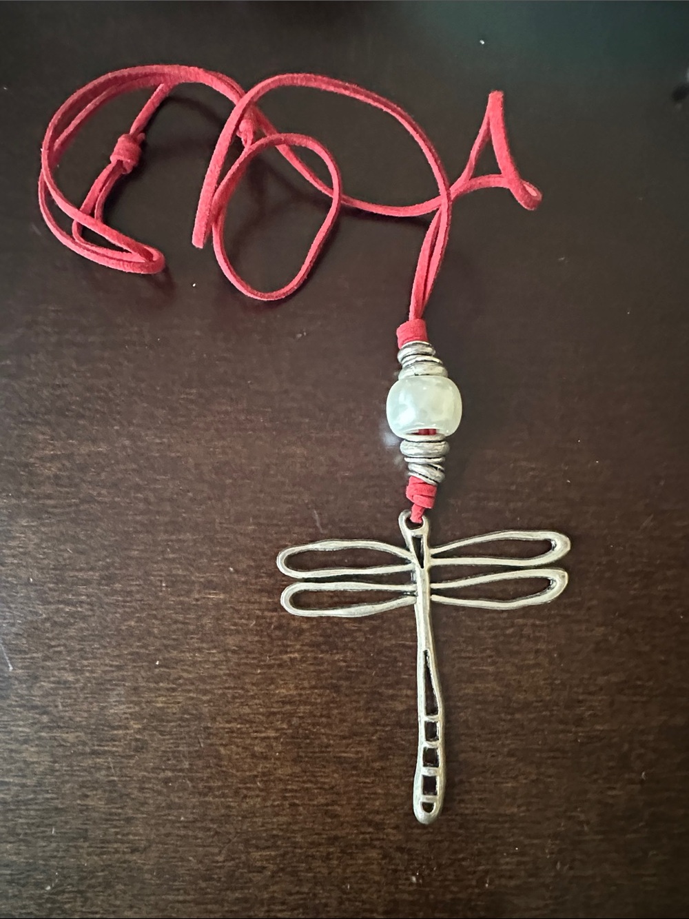 Handmade, artisan, or boutique dragonfly pendant necklace